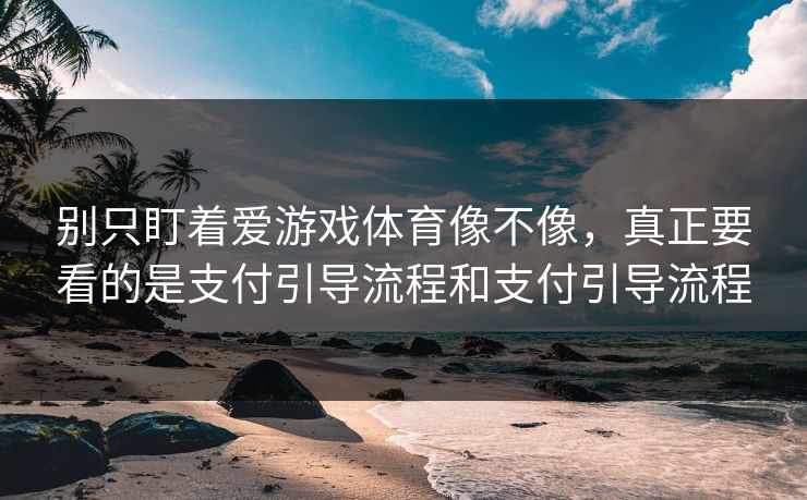别只盯着爱游戏体育像不像，真正要看的是支付引导流程和支付引导流程